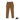 A pair of brown slim-fit pants shown flat against a white background, featuring a black waistband with 'GOLF' text and an orange zipper pull on the side pocket. An 'AT+' logo is visible in the bottom right corner.