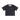Black t-shirt with a logo on a white background