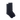 A pair of black socks with a visible white logo on the side.