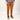Person wearing brown pants and gray shoes on a white background
